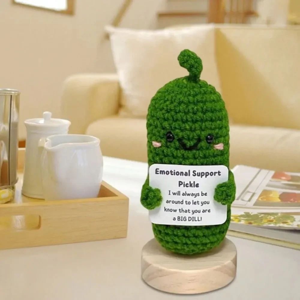 3for$20 emotional Support dill pickle lCrochet,Positive Energy pickle Toy, Knit…